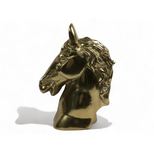 381 - Large Cast Aluminium Gold Horse Head Statue