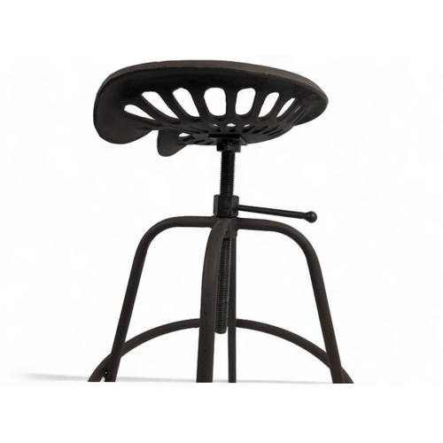 382 - A Cast Iron Tractor Seat Stool