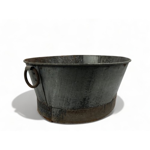 398 - A Large Oval Galvanised Bath/ Planter