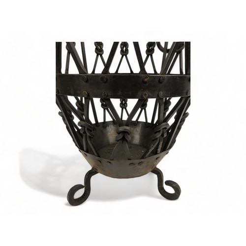 406 - A Large Wrought Iron Log Basket