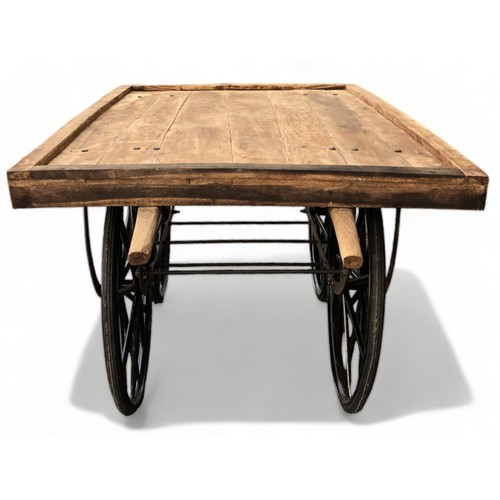 409 - A Large Wooden Topped Working Thela Cart