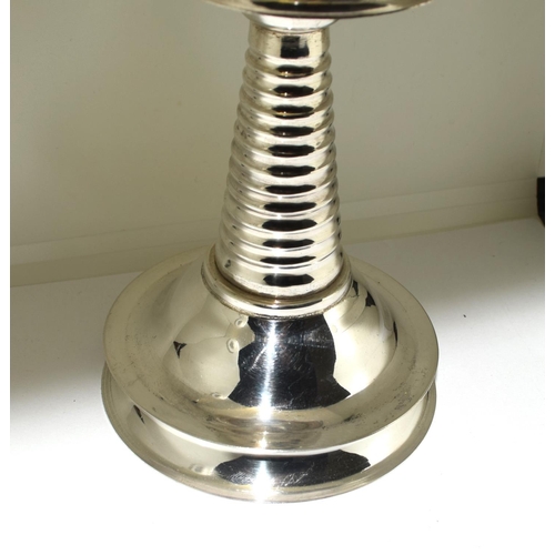 707A - Vintage silver Kuthu Vilakki Diya Lamp(Indian) 24cm tall 220g