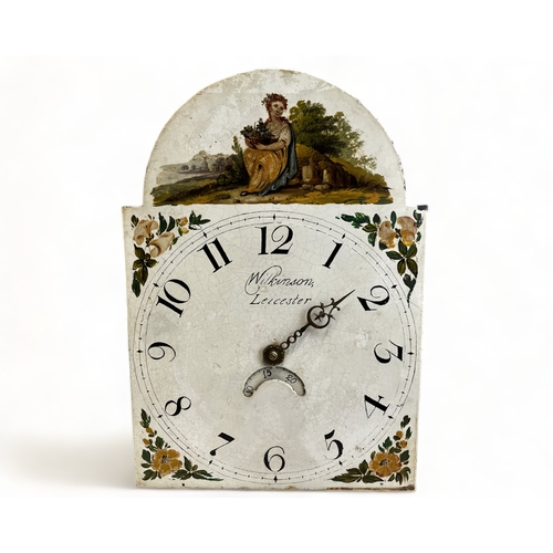 233 - A 19th century painted Longcase breakarch clock movement.