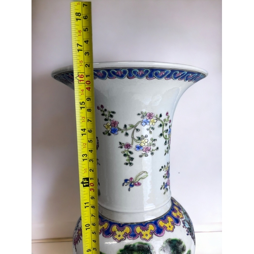 179 - A LARGE CHINESE PORCELAIN VASE.
Yenyen form, elaborately decorated in overglaze enamels scenes.
Six ... 