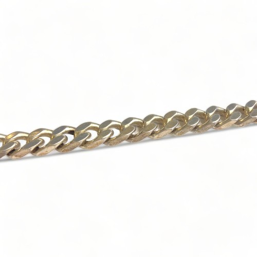 84 - A 925 silver plain flat link bracelet 35g