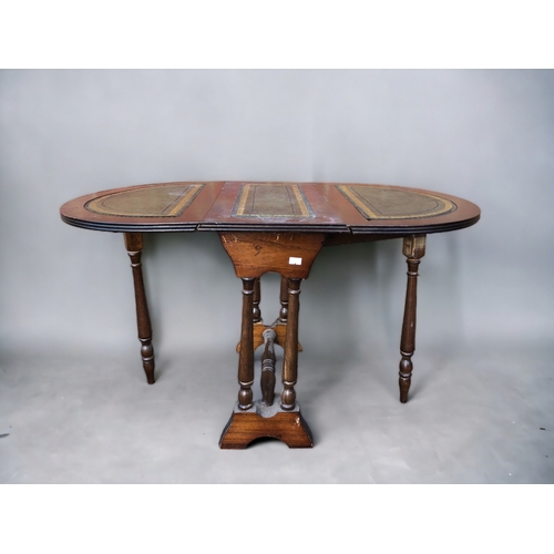 7 - A VICTORIAN ROCKING FOOT GOUT STOOL,
together with occasional & folding tables.