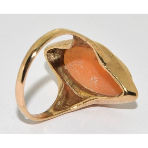 116 - 9ct Gold Cameo Ring. 4g Size O.