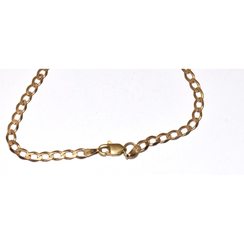 117 - 9ct gold flat link neck chain 62cm 6.2g