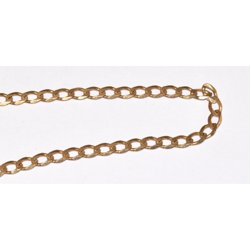 117 - 9ct gold flat link neck chain 62cm 6.2g