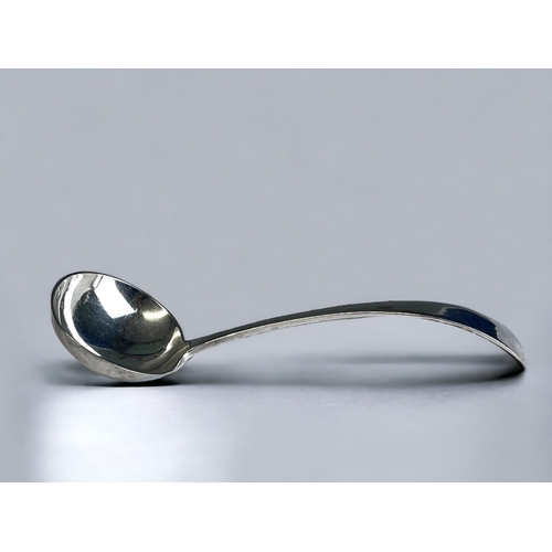 99 - A VICTORIAN SILVER PLATE SOUP LADLE.