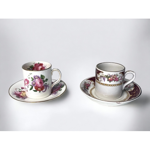 135 - A COLLECTION OF 19TH CENTURY & LATER TEA & COFFEE CUPS. 
Including Minton and Shelley.