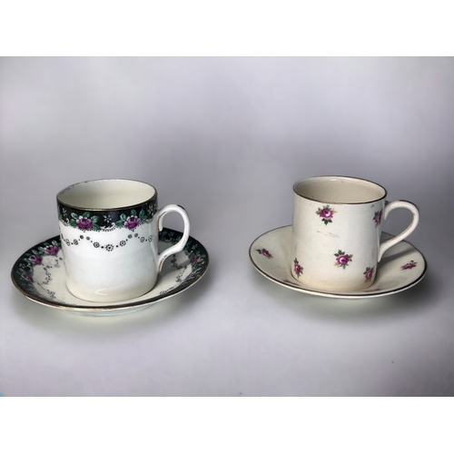 135 - A COLLECTION OF 19TH CENTURY & LATER TEA & COFFEE CUPS. 
Including Minton and Shelley.