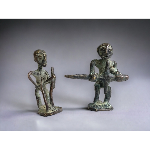 237 - Four Akan bronze gold weights. 
Ashanti people, Ghana.
height- 5cm