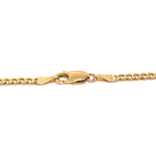 436 - 9ct gold flat link neck chain with lobster claw clasp 45cm long 4.6g