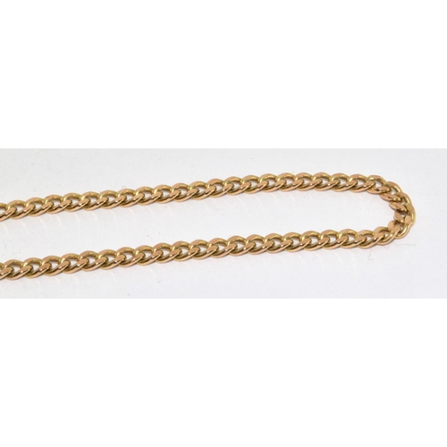 436 - 9ct gold flat link neck chain with lobster claw clasp 45cm long 4.6g