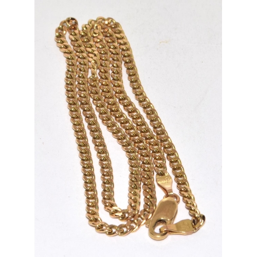 436 - 9ct gold flat link neck chain with lobster claw clasp 45cm long 4.6g