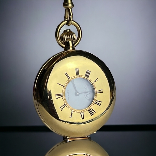 389 - A Vintage 1960’s “Verity” Swiss 17 Jewels Gold Plated Half Hunter pocket watch,  with Gold plated do... 