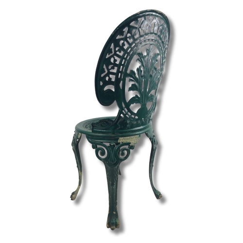 109 - Victorian Style Green Metal Garden Chair