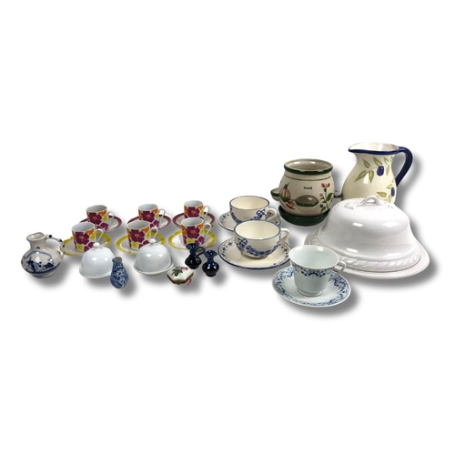 113 - Various Ceramic Items Including Set of cups & Saucers, Milk Jugs, Salt & Pepper Shakers, Cheese Dish... 