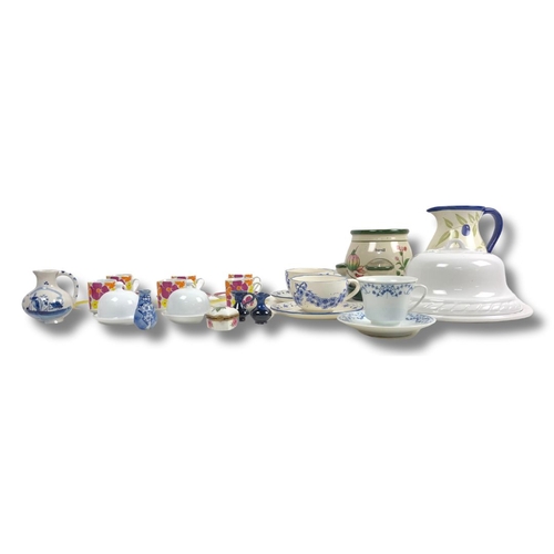 113 - Various Ceramic Items Including Set of cups & Saucers, Milk Jugs, Salt & Pepper Shakers, Cheese Dish... 