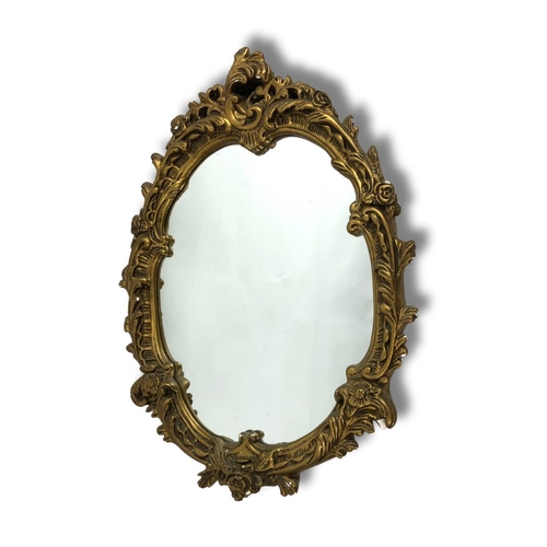 125 - Mirror with Gold Plaster Decorative Surround