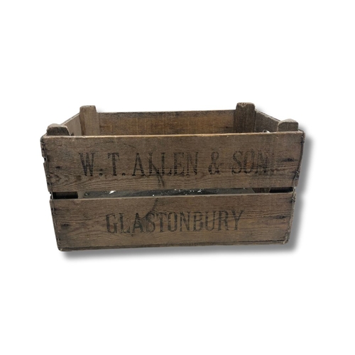 156 - Vintage WT Allen & Son - Glastonbury Wooden Crate