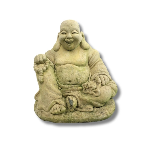 157 - Laughing Buddha Garden Ornament - Reconstituted Stone