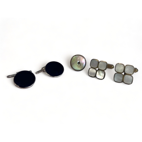 350 - A collection of Men's cufflinks.
Including 925 Silver and Mother-of-pearl examples.