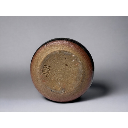 158 - A JAPNESE GLAZED POTTERY SUITEKI WATER DROPPER.
Koishiwara ware glaze.
Impressed mark to base. 
6 x ... 