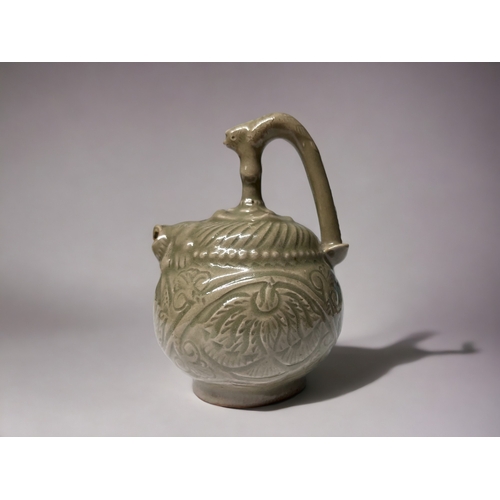 160 - A CHINESE YAOZHOU CELADON POT.
Celadon glazed. 
Cadogan for so called 'mystery teapot'. In the North... 