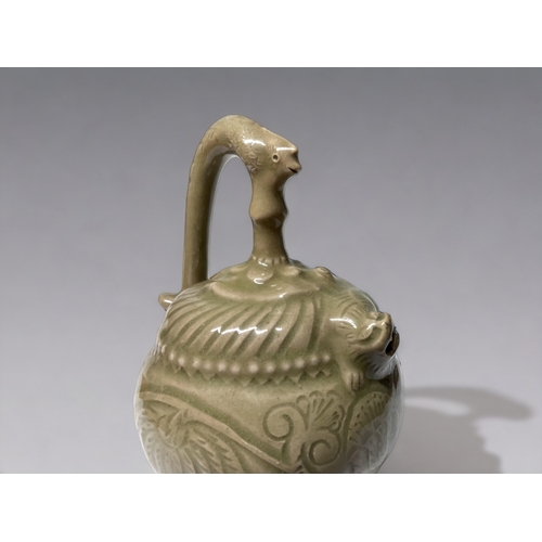 160 - A CHINESE YAOZHOU CELADON POT.
Celadon glazed. 
Cadogan for so called 'mystery teapot'. In the North... 