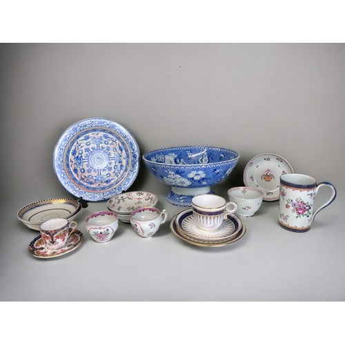 339 - A COLLECTION OF GEORGIAN & LATER CERAMICS. 
Including Wedgwood pearlware, Mintons Semi china 'Botani... 