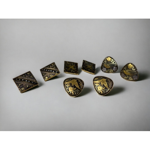 391 - A LARGE COLLECTION OF SPANISH DAMASCENE JEWELLERY.
Including pendants, rings and earrings. 
14pcs to... 