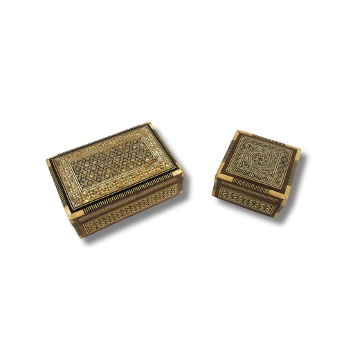 253 - Two Collectable Wooden Sadelli Inlaid Boxes