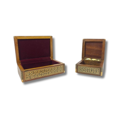 253 - Two Collectable Wooden Sadelli Inlaid Boxes