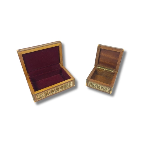 253 - Two Collectable Wooden Sadelli Inlaid Boxes