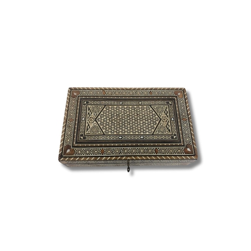 254 - Syrian Inlaid Sadelli Box 
Dimensions 30cmx19cmx6.8cm