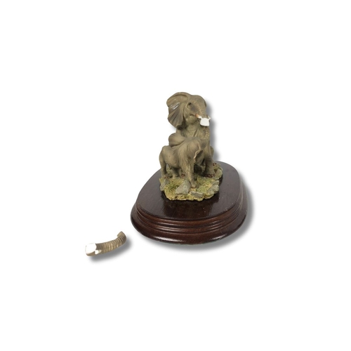 263 - Elephant Figurines & Two Dog Figurines - Resin from the Leonardo Collection.