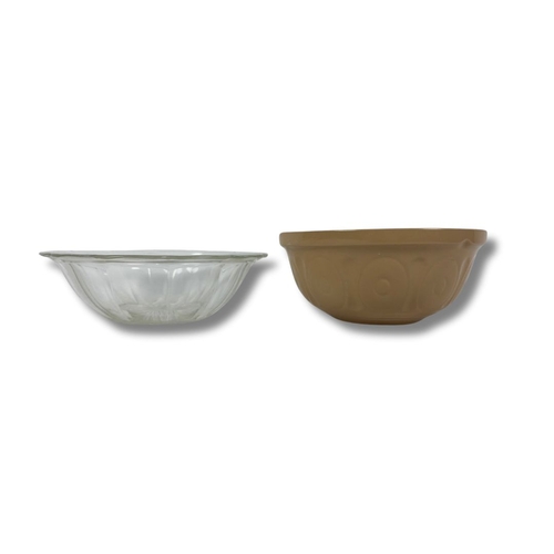 290 - Glass Mixing Bowl & Stoneware Mixing Bowl.