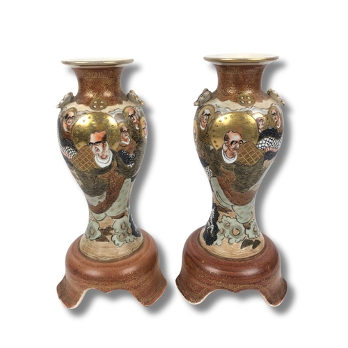 315 - Two Satsuma Meiji Vases AF 27cm Height