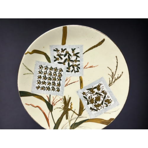 364 - A VICTORIAN EDWIN BODLEY PORCELAIN PLATE. Aesthetic movement, gilded & painted Japonesque design... 