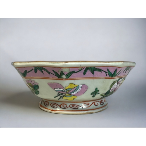 96 - A GROUP OF CHINESE PORCELAIN.
Including a painted 'Famille Rose' fruit bowl, Prunus decorated vase a... 