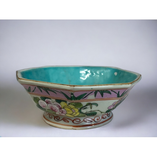 96 - A GROUP OF CHINESE PORCELAIN.
Including a painted 'Famille Rose' fruit bowl, Prunus decorated vase a... 