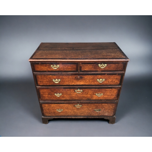 231 - A 19th CENTURY MAHOGANY CHEST OF DRAWERS.
Three graduating long drawers below two short, with ornate... 