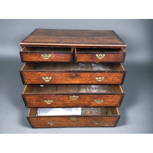 231 - A 19th CENTURY MAHOGANY CHEST OF DRAWERS.
Three graduating long drawers below two short, with ornate... 