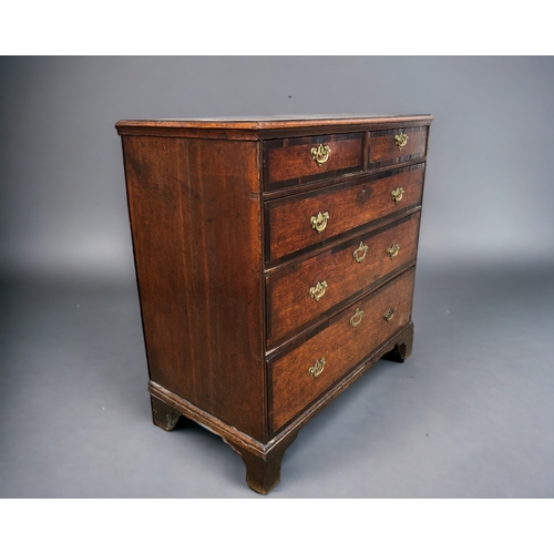 231 - A 19th CENTURY MAHOGANY CHEST OF DRAWERS.
Three graduating long drawers below two short, with ornate... 