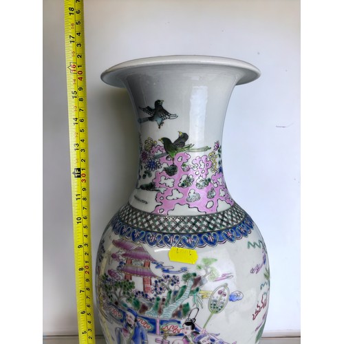 98 - A Large Chinese Porcelain Vase.
Elaborately hand painted overglaze enamels.
Six-character reign mark... 