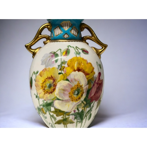 403 - Jean Hackley for Minton's porcelain vase.
1873-1912. Signed by artist, with Gold Minton's mark.
Hand... 