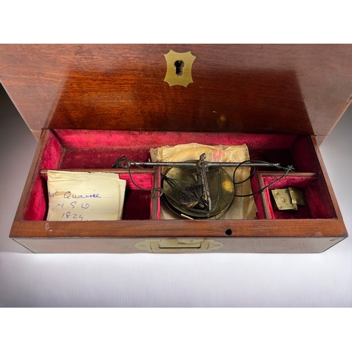 262 - A RARE GEORGIAN MAHOGANY MEDICINE APOTHECARY CHEST.
Circa 1810.
Lift lid to reveal original bottles ... 