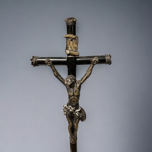 250 - A French ebony & metal Altar cross.
Height - 50cm